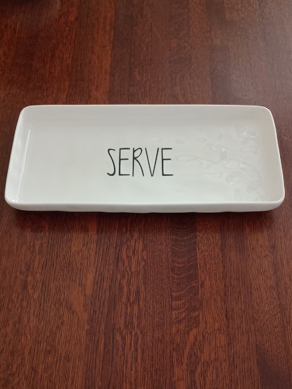 Rae Dunn  Farmhouse Style "Serve" Ceramic Serving Platter (b550)